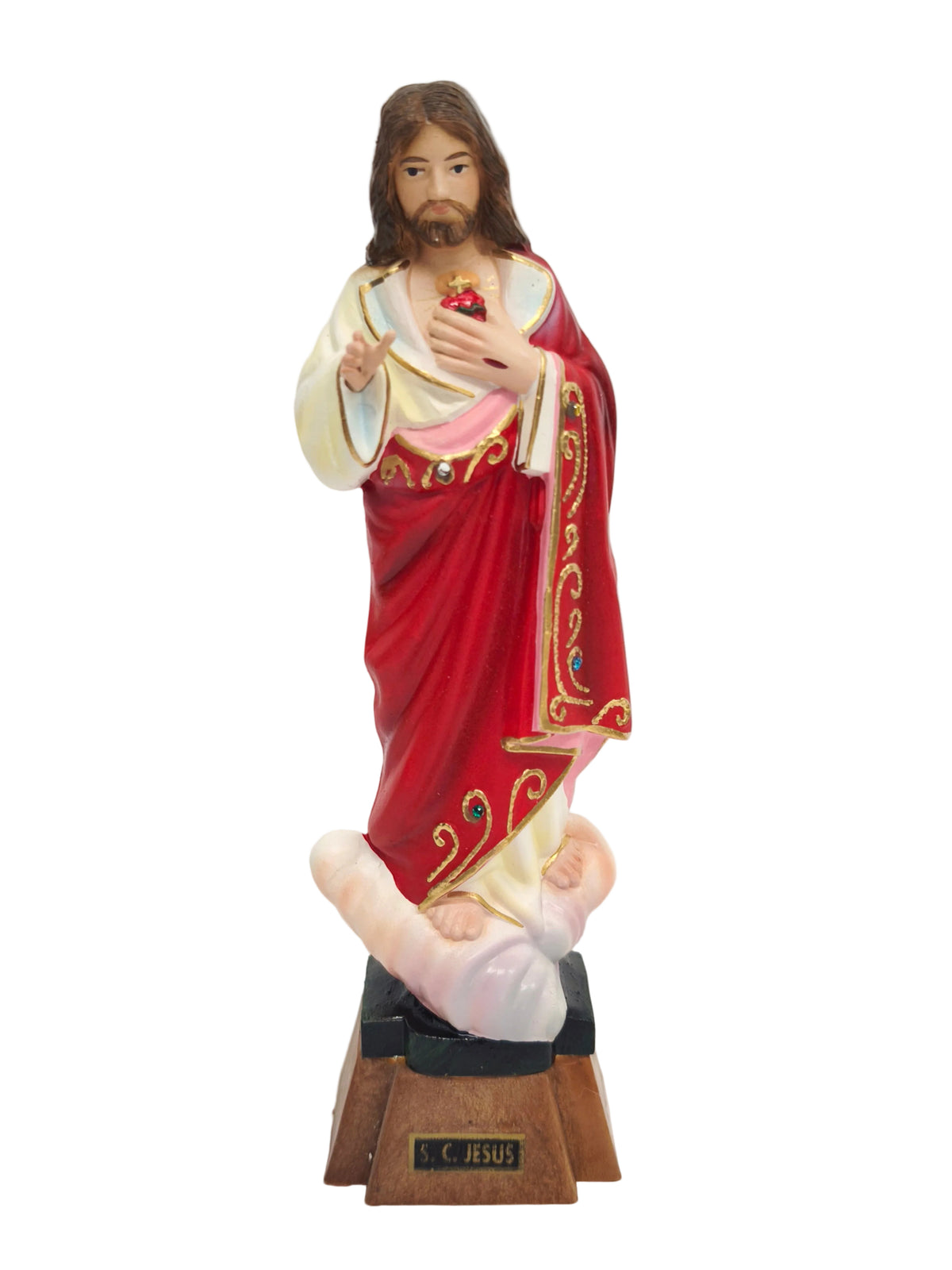 Imagem do Sagrado Coração de Jesus | Pintada à Mão | Disponível com 15 cm e 25 cm
