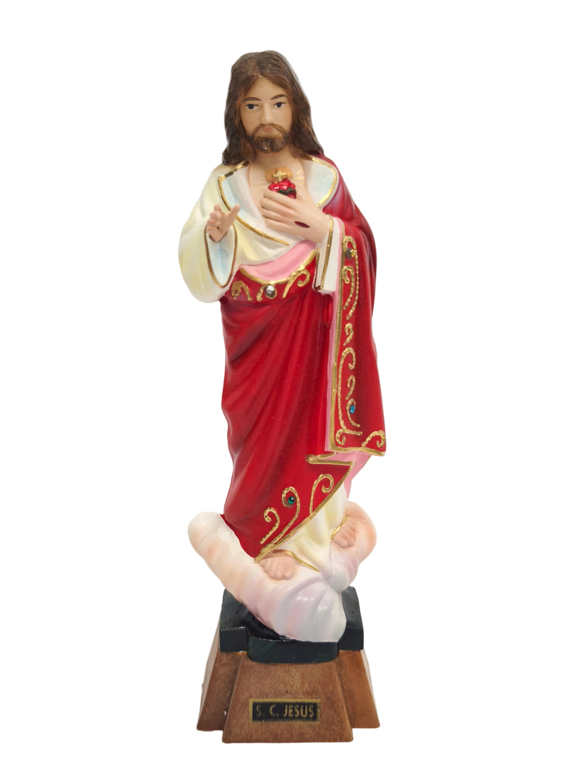 Imagem do Sagrado Coração de Jesus | Pintada à Mão | Disponível com 15 cm e 25 cm