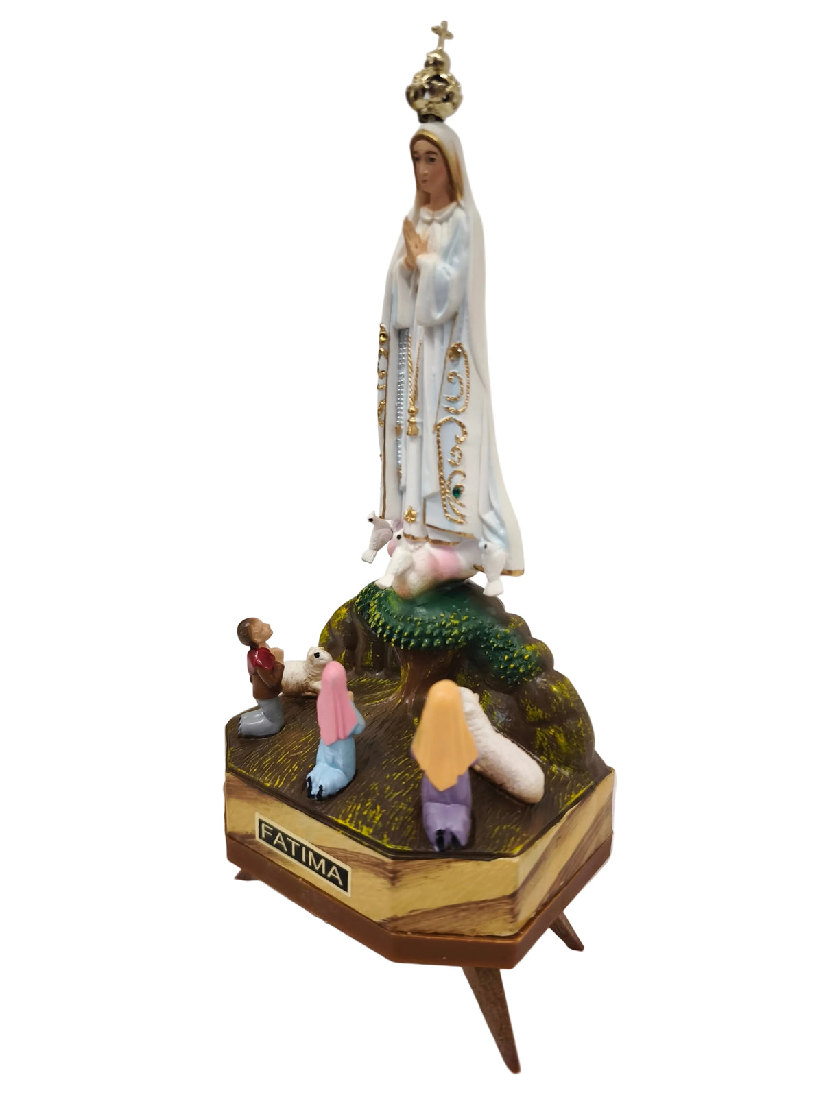 Aparição de Fátima aos Três Pastorinhos 17 cm com Música | Pintada à Mão