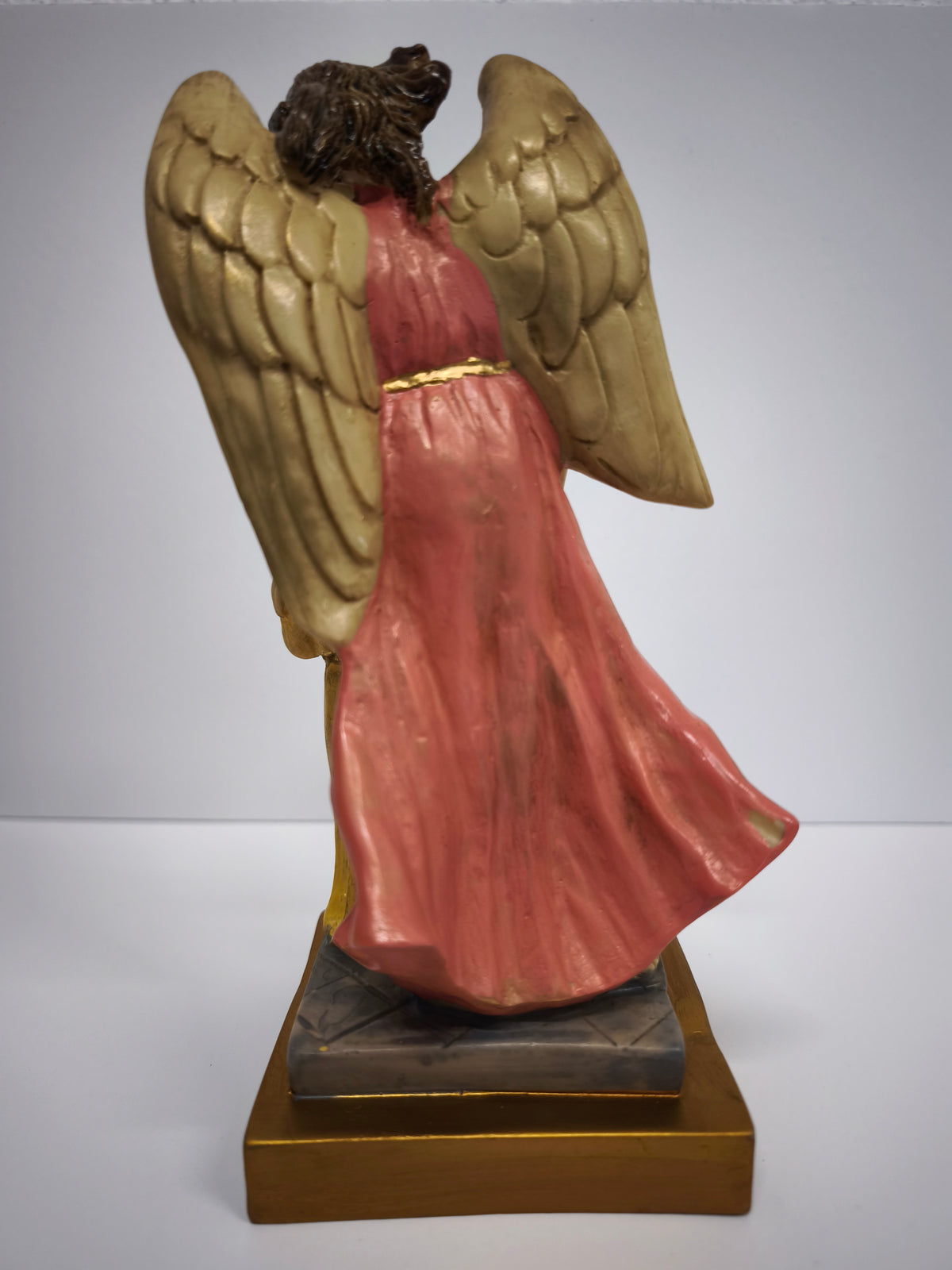 Ángel de la Guarda con Niño o Niña 22 cm | Pintado a Mano en Poliestireno Reciclado