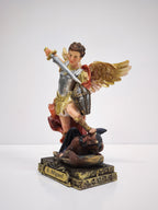 Estátua São Miguel Arcanjo 14 cm – Pintada à Mão