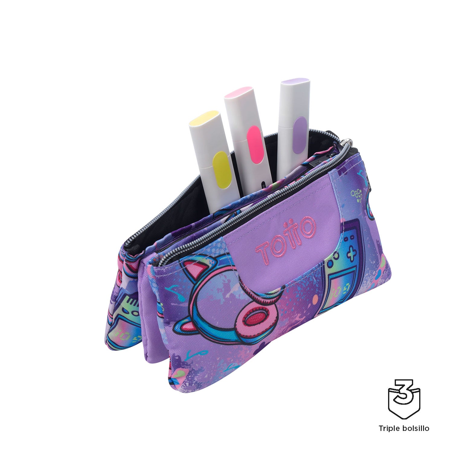 Kit Material Escolar Completo | 40Eur | Estojo TOTTO - Vários Padrões Disponíveis | Giotto, Paper Mate e Navigator