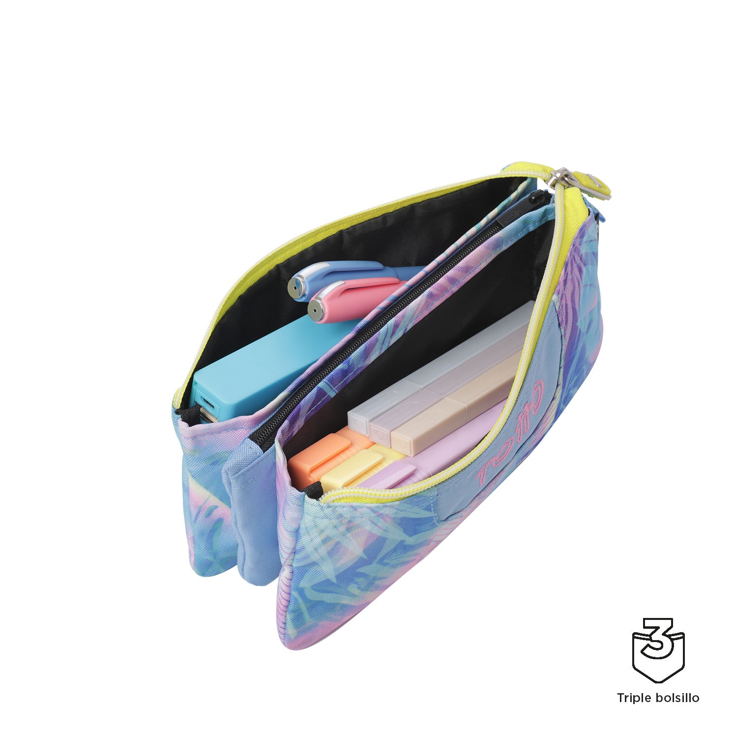 Conjunto Escolar TOTTO Mochila Rayol + Estojo Triplo Tablero 0FB