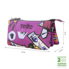 Conjunto Escolar TOTTO Renglones + Estojo Triplo Tablero | Vários Padrões | Rapariga