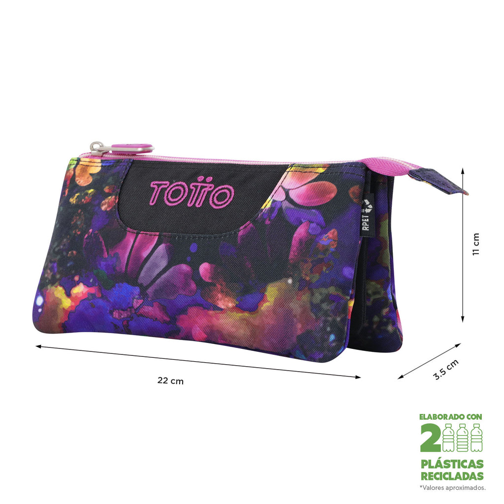 Conjunto Escolar TOTTO Acuareles + Estojo Triplo Tablero 5Q5 | Adaptável a carrinho de rodas