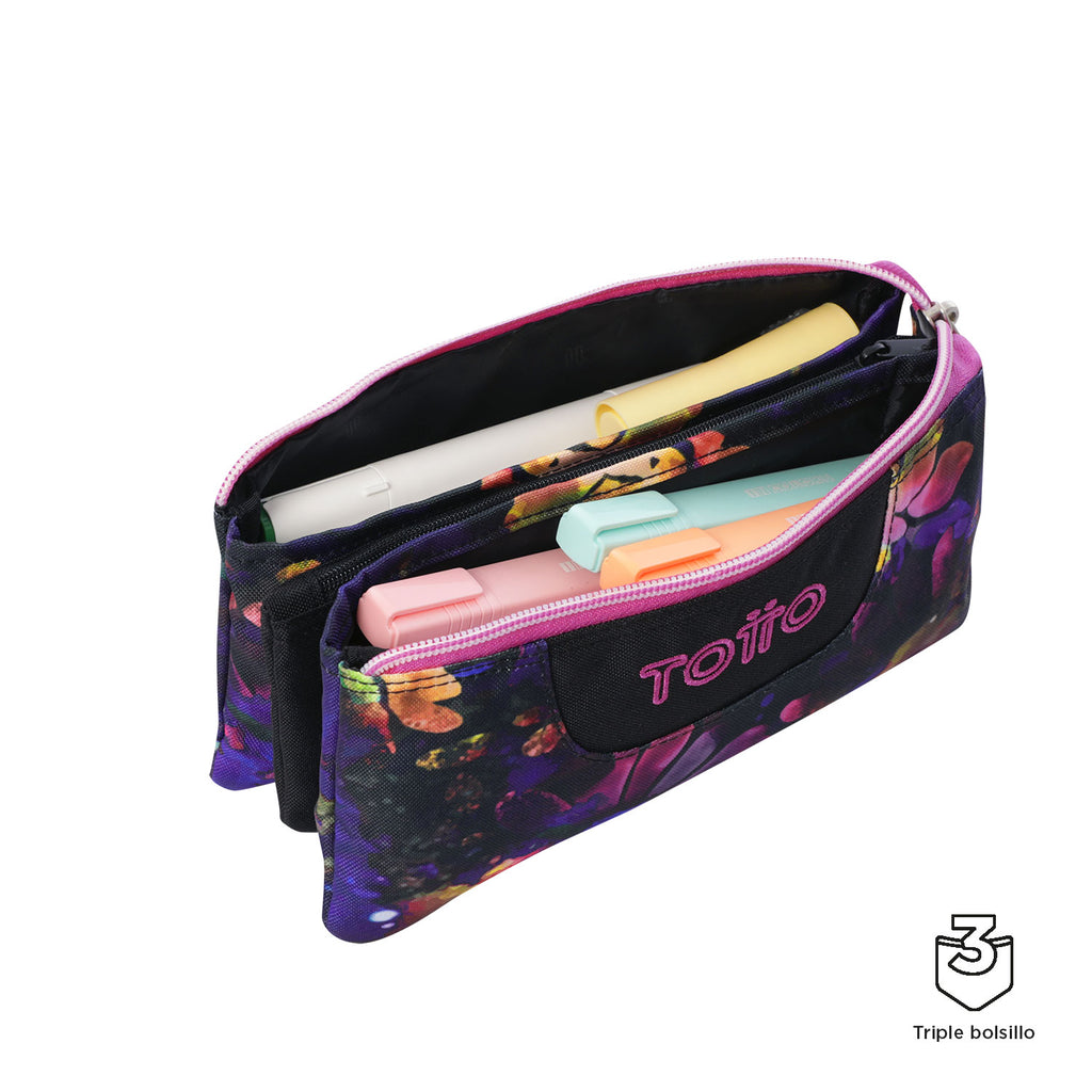 Conjunto Escolar TOTTO Acuareles + Estojo Triplo Tablero 5Q5 | Adaptável a carrinho de rodas