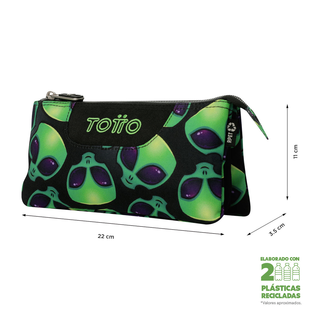 Set Escolar TOTTO - Mochila Rayol + Lonchera Borrador + Estuche Tablero 6DS