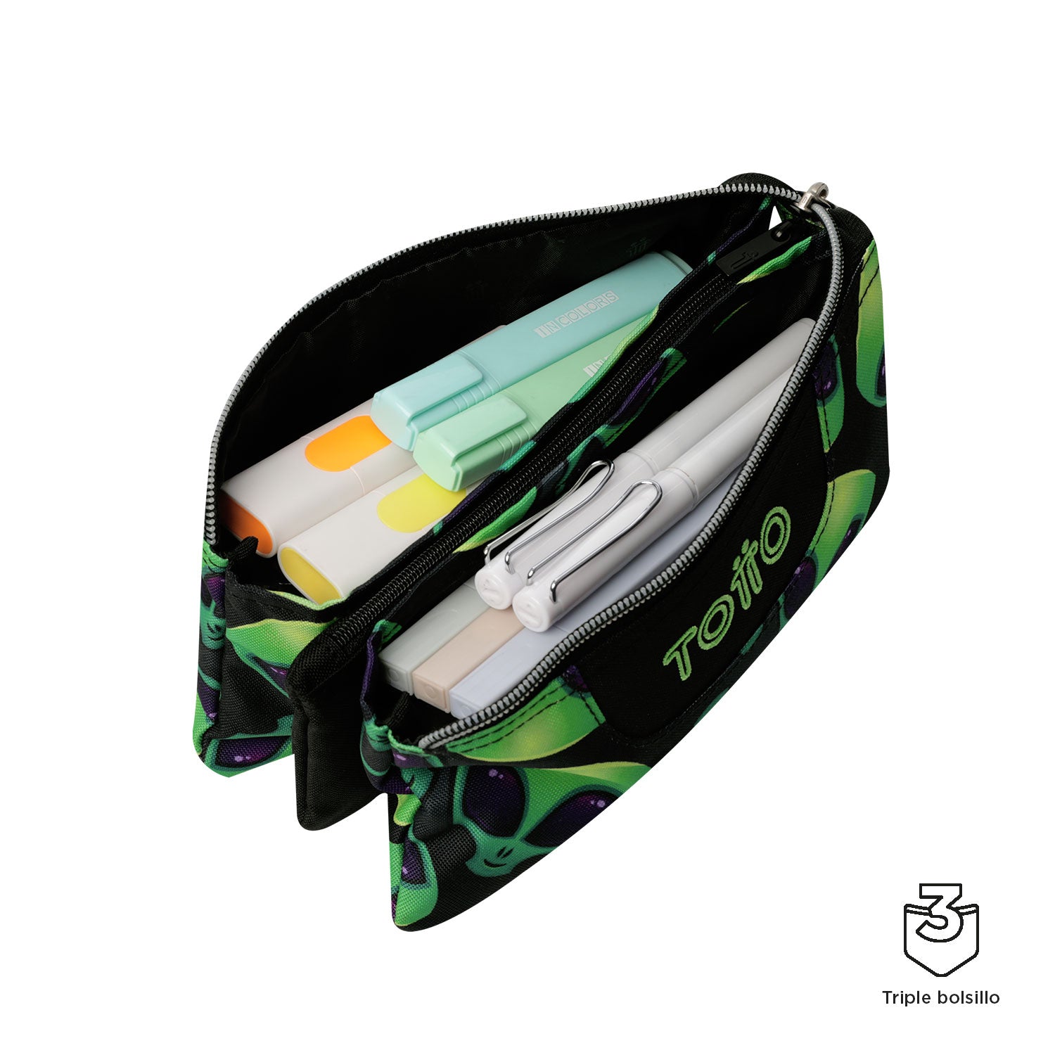 Set Escolar TOTTO - Mochila Rayol + Lonchera Borrador + Estuche Tablero 6DS