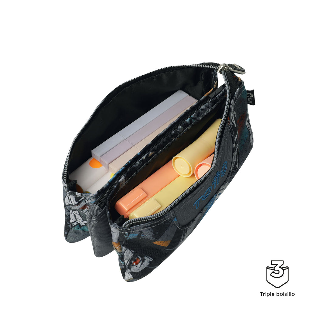 Conjunto Escolar TOTTO Mochila Rayol + Estojo Triplo Tablero 7YL