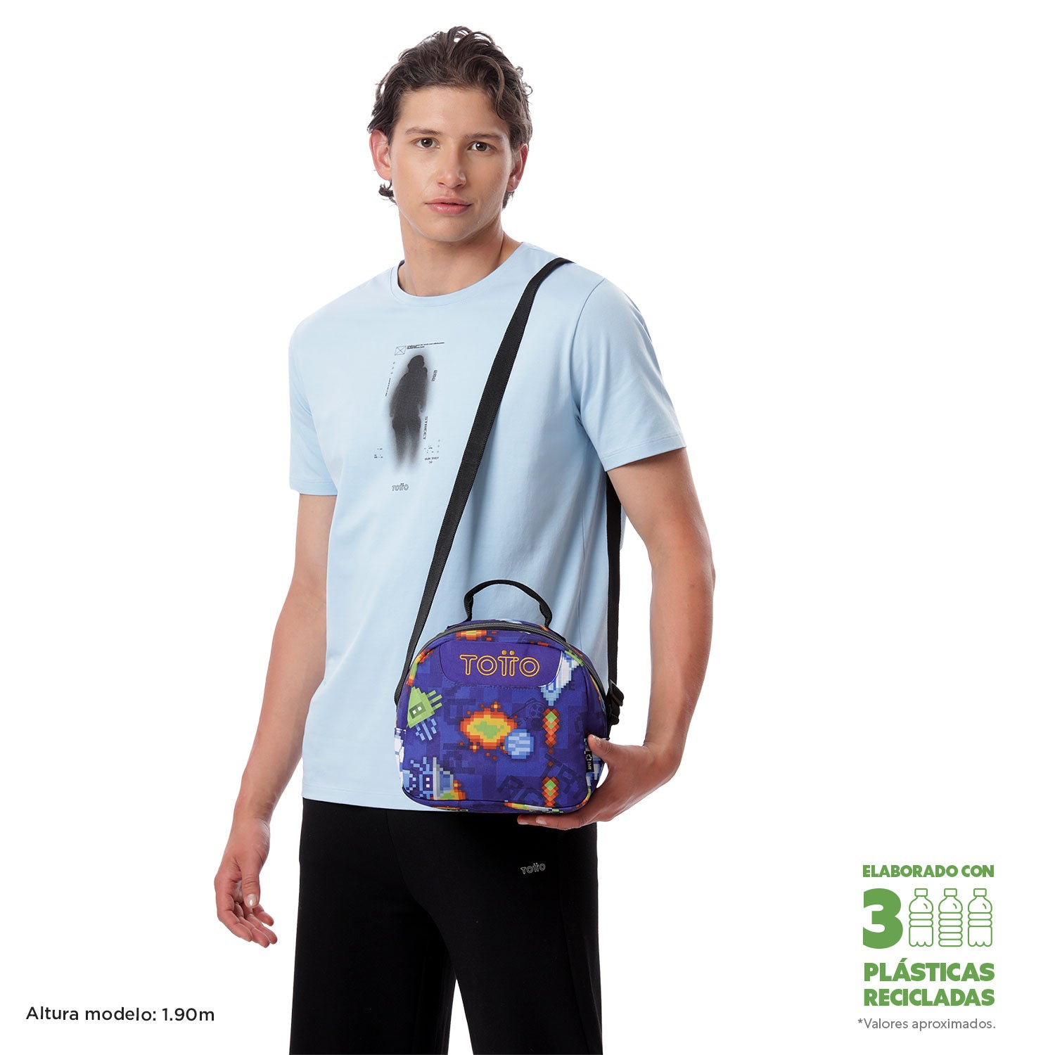 Set Escolar TOTTO - Mochila Rayol + Lonchera Borrador + Estuche Tablero 8FK