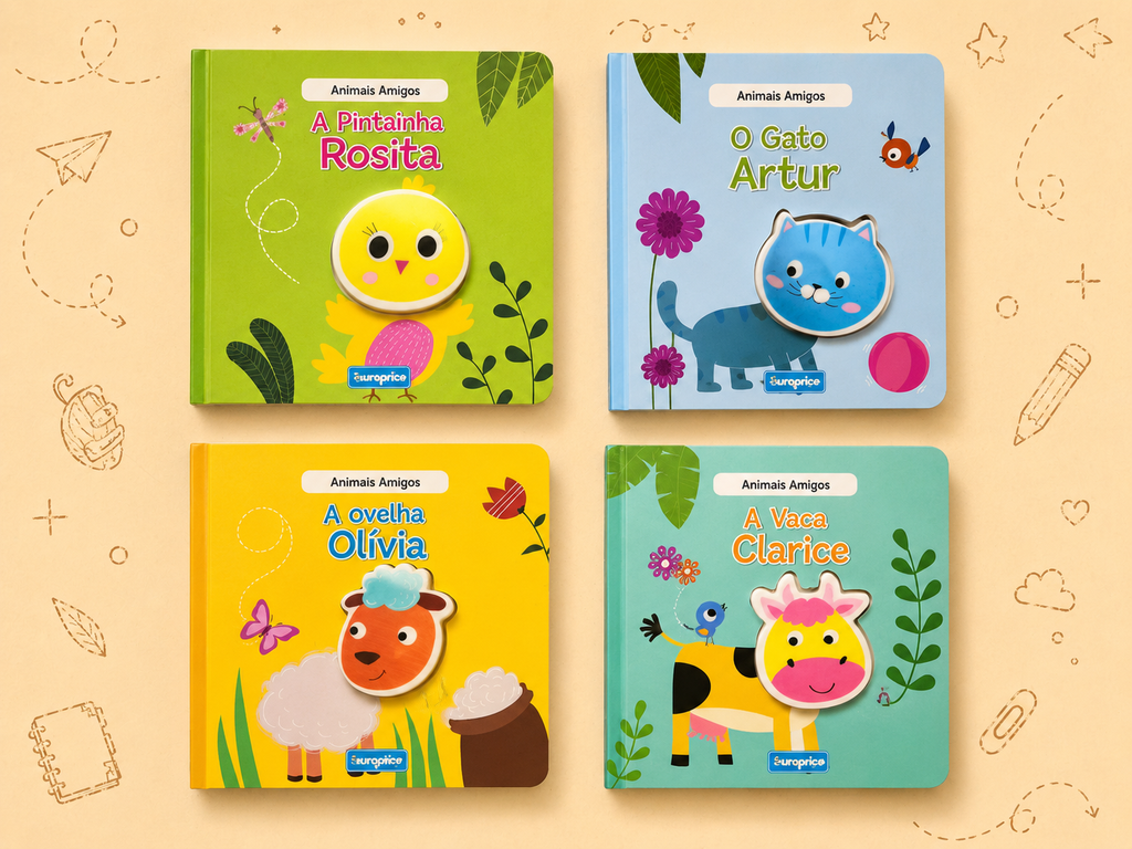 Kit Creativo Hábitos de Lectura - Cuentos "Animales Amigos" - Con guía práctica para el adulto + Estuche TOTTO, Cuaderno A5, Bloc A5, Lápices de Colores Giotto y Material de Escritura.