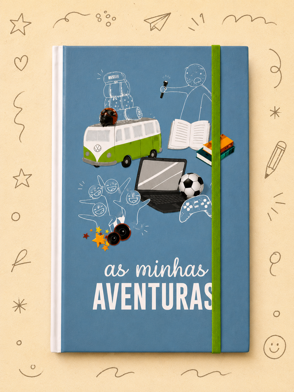 Kit Creativo Hábitos de Lectura – "Mis Aventuras" + Estuche TOTTO | Cuaderno A5 | Bloc A5 | Lápices de Colores Giotto | Accesorios de Escritura.