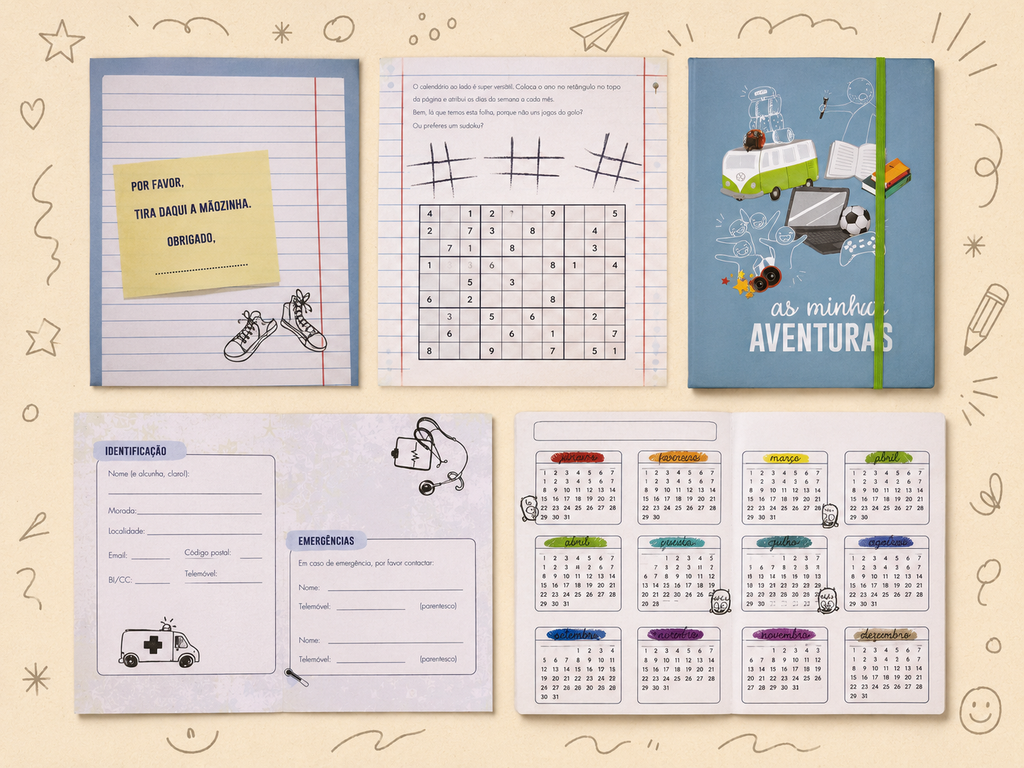 Kit Creativo Hábitos de Lectura – "Mis Aventuras" + Estuche TOTTO | Cuaderno A5 | Bloc A5 | Lápices de Colores Giotto | Accesorios de Escritura.