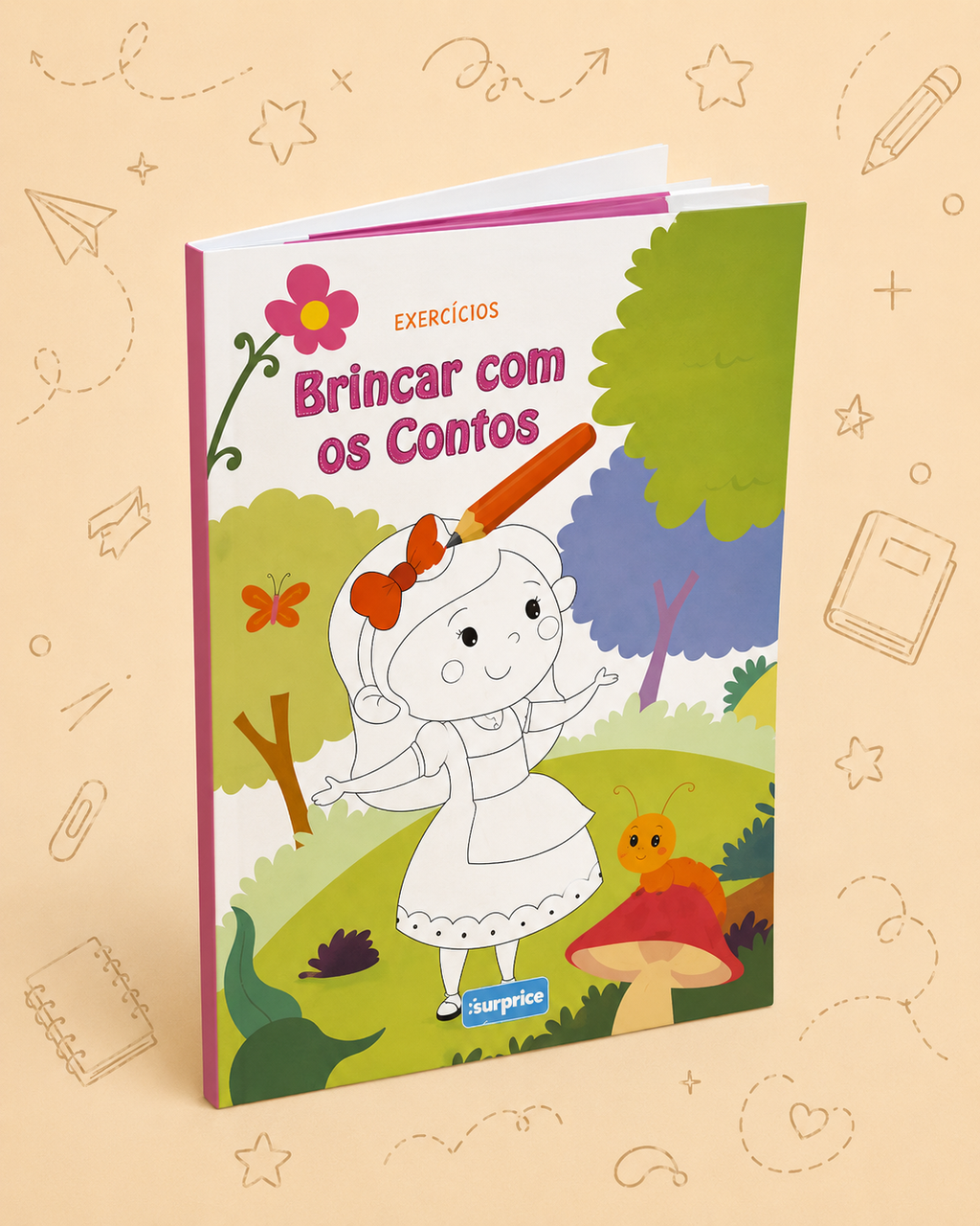 Kit Creativo Hábitos de Lectura - "Jugar con los Cuentos - Ejercicios | Laberintos | Punto a Punto | Puzles" - Con guía práctica para que el adulto acompañe + Estuche TOTTO, Cuaderno A5, Bloc A5, Lápices de Colores Giotto y Material de Escritura.
