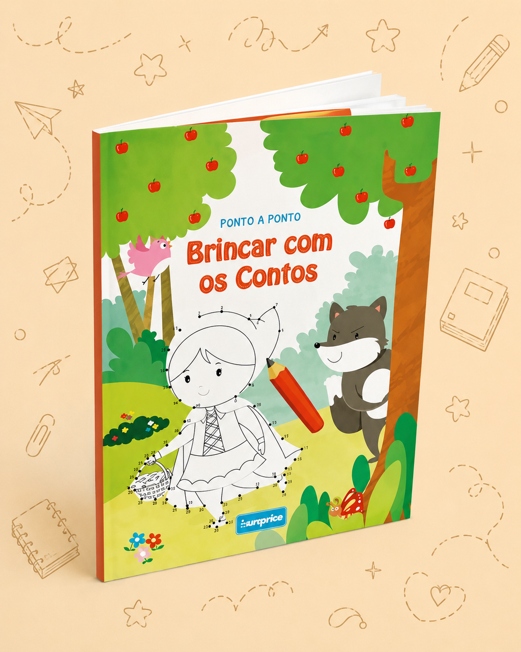 Kit Creativo Hábitos de Lectura - "Jugar con los Cuentos - Ejercicios | Laberintos | Punto a Punto | Puzles" - Con guía práctica para que el adulto acompañe + Estuche TOTTO, Cuaderno A5, Bloc A5, Lápices de Colores Giotto y Material de Escritura.