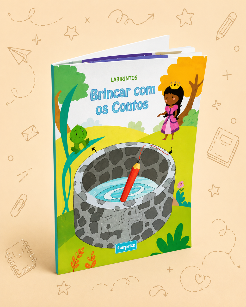 Kit Creativo Hábitos de Lectura - "Jugar con los Cuentos - Laberintos" - Con guía práctica para el acompañamiento del adulto + Estuche TOTTO, Cuaderno A5, Bloc A5, Lápices de Colores Giotto y Material de Escritura.