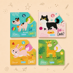 Kit Creativo Hábitos de Lectura - Cuentos "¿Cuál es la Cola? - Perros | Gatos | Granja | Selva" - Con guía práctica para el adulto que acompaña + Estuche TOTTO, Cuaderno A5, Bloque A5, Lápices de Colores Giotto y Material de Escritura.