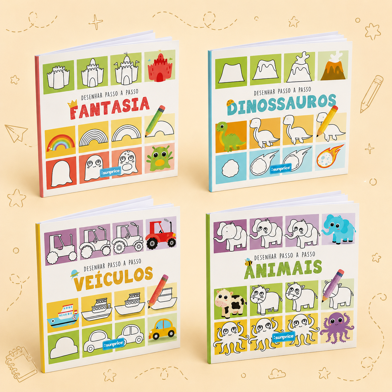 Kit Creativo Hábitos de Lectura - "Dibujar Paso a Paso" - Con guía práctica para el adulto que acompaña + Estuche TOTTO, Cuaderno A5, Bloc A5, Lápices de Colores Giotto y Material de Escritura. (Copia)