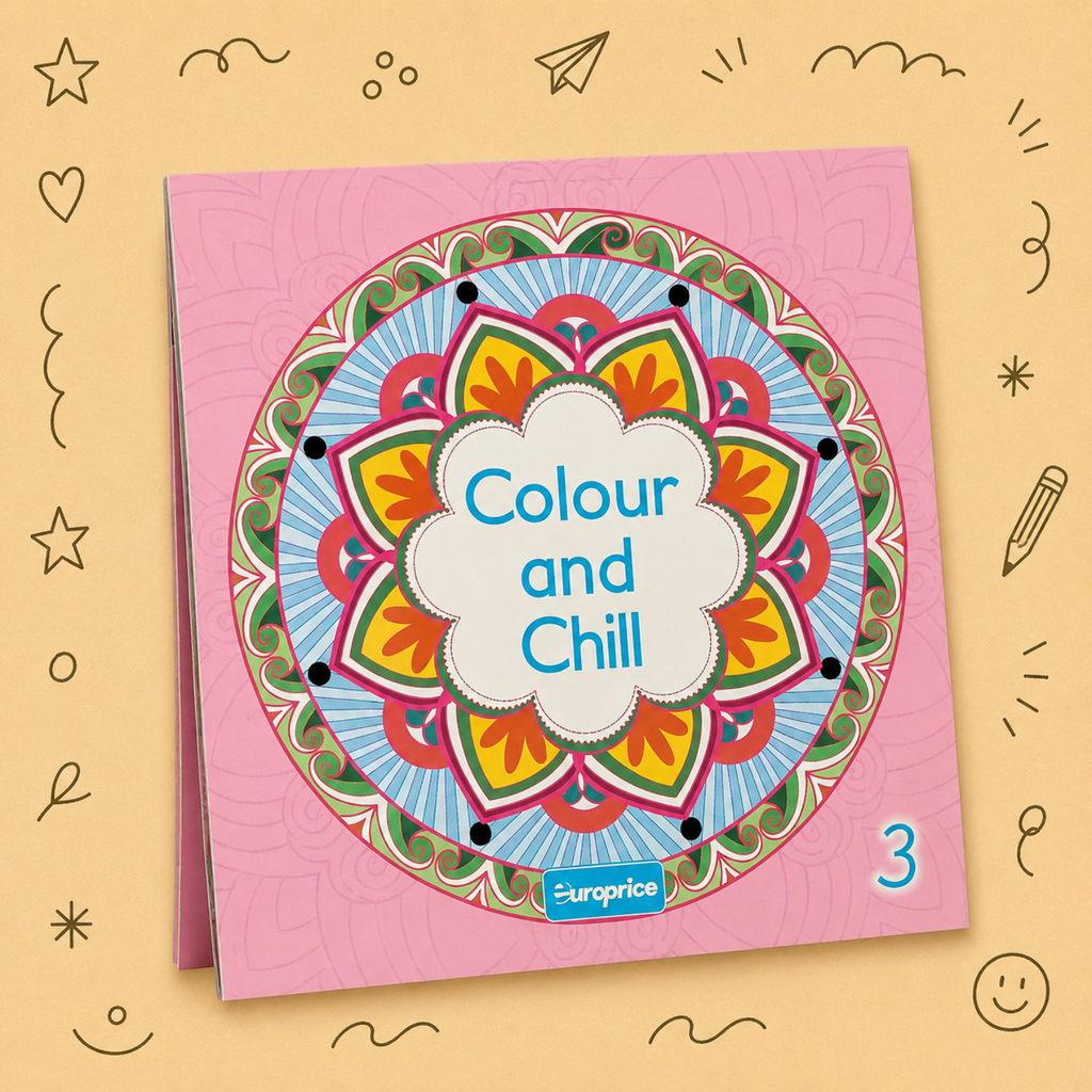 Kit Creativo "Colour and Chill 3" + Estuche TOTTO | Bloc de Dibujo | Lápices de Colores FABER-CASTELL | Accesorios para dibujar