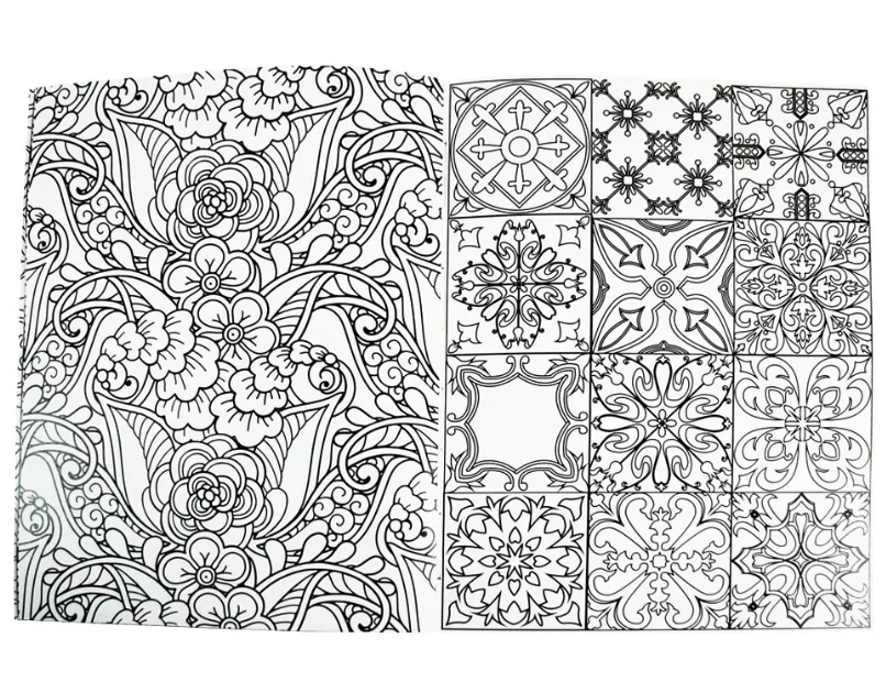 Kit Creativo "Calm and Peace – Colouring Azulejos" + Estuche TOTTO | Bloc de Dibujo | Lápices de Colores FABER-CASTELL | Accesorios para dibujar