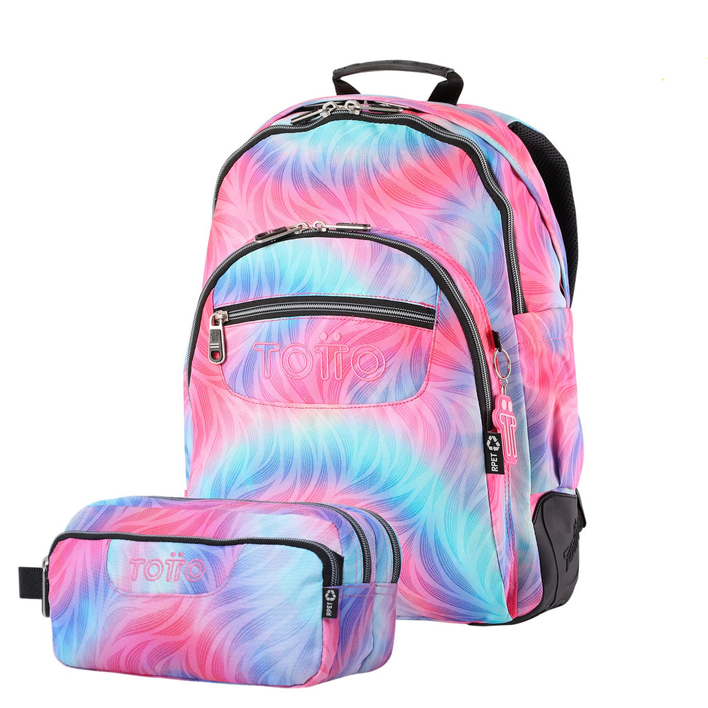Conjunto Escolar TOTTO Mochila Rayol + Estojo Triplo Agapec 9IZ
