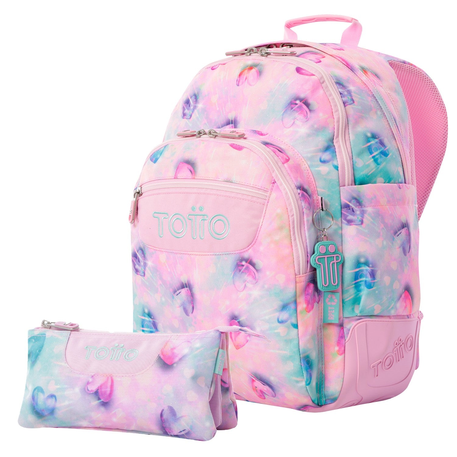 Conjunto Escolar TOTTO Mochila Rayol + Estojo Triplo Tablero 1KB