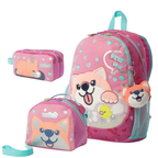 Set Mochila M 6 a 7 años+Bolsa de almuerzo+Estuche DOGGY LOVE 1K6
