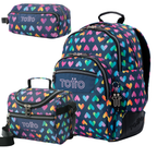 Set Escolar TOTTO - Mochila Rayol + Lonchera Pizarra + Estuche Agapec 3YJ
