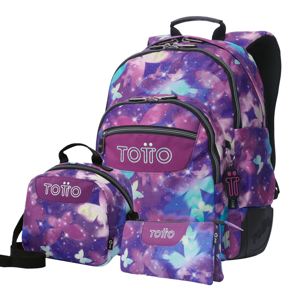Set Escolar TOTTO - Mochila Rayol + Lonchera Borrador + Estuche Tablero 5Q6