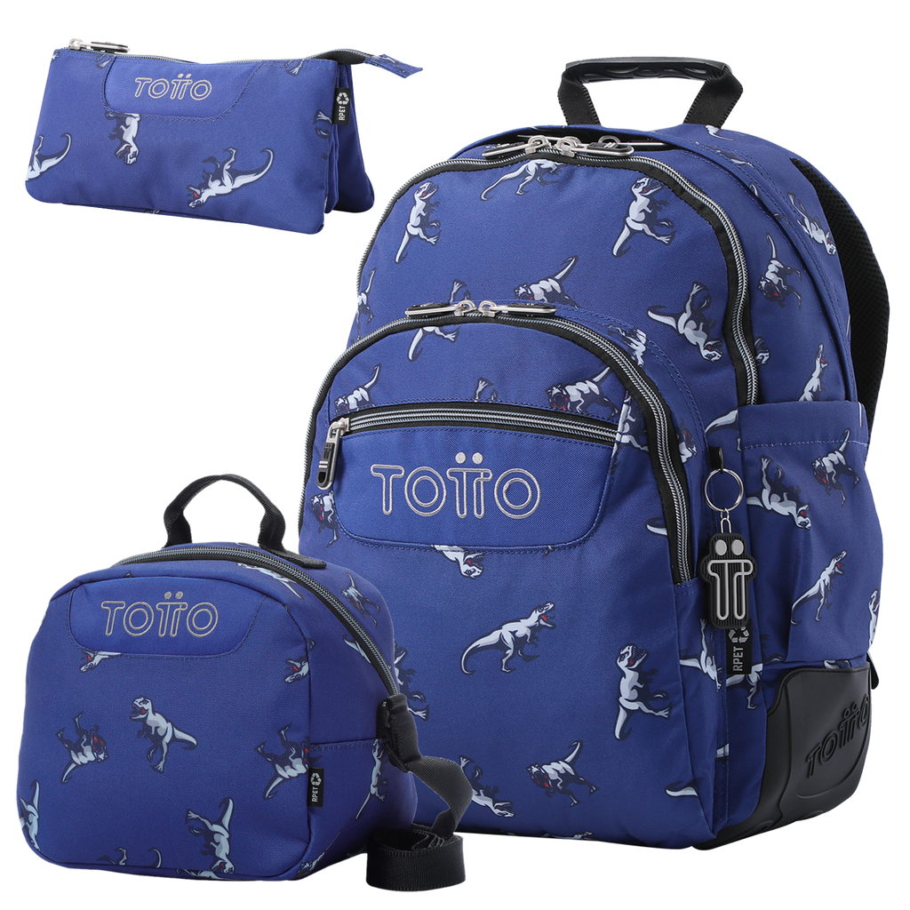 Set Escolar TOTTO - Mochila Rayol + Lonchera Borrabor + Estuche Tablero 9JB