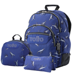 Set Escolar TOTTO - Mochila Rayol + Lonchera Borrabor + Estuche Tablero 9JB