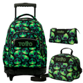 Conjunto Escolar TOTTO - Trolley Renglones + Lonchera Borrador + Estuche Tablero 6DS