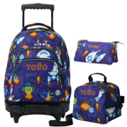 Conjunto Escolar TOTTO - Carro Renglones + Lonchera Borrador + Estuche Tablero 8FK
