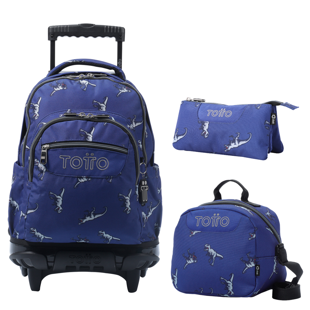 Conjunto Escolar TOTTO - Trolley Renglones + Lonchera Borrador + Estuche Tablero 9JB