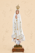Imagem de Nossa Senhora de Fátima 26 cm com Música | Pintada à Mão, Olhos em Cristal