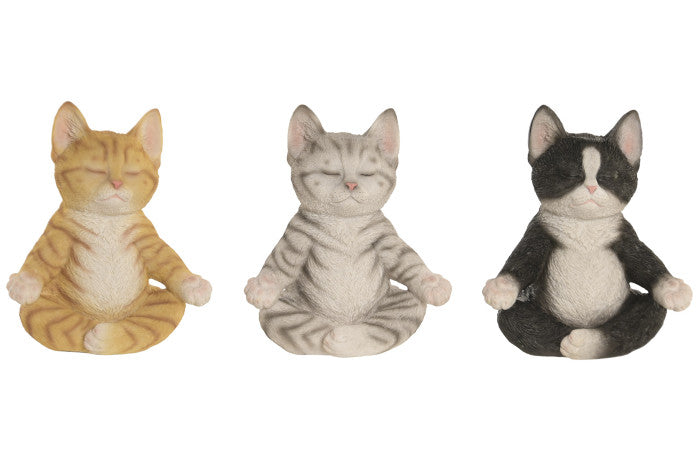 Set Decorativo - Gato Zen en Meditación | con Vela Relajante | Disponible en 3 modelos