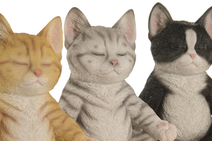 Set Decorativo - Gato Zen en Meditación | con Vela Relajante | Disponible en 3 modelos