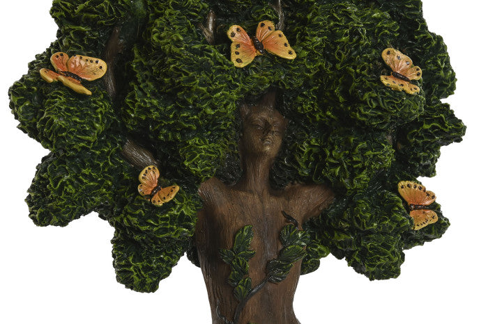 Kit Decorativo "Árbol Madre Naturaleza" – Escultura de Resina y Vela Marfil