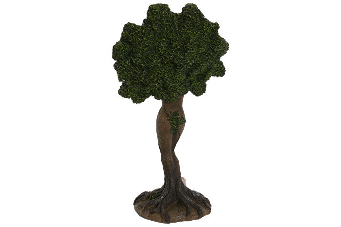 Kit Decorativo "Árbol Madre Naturaleza" – Escultura de Resina y Vela Marfil