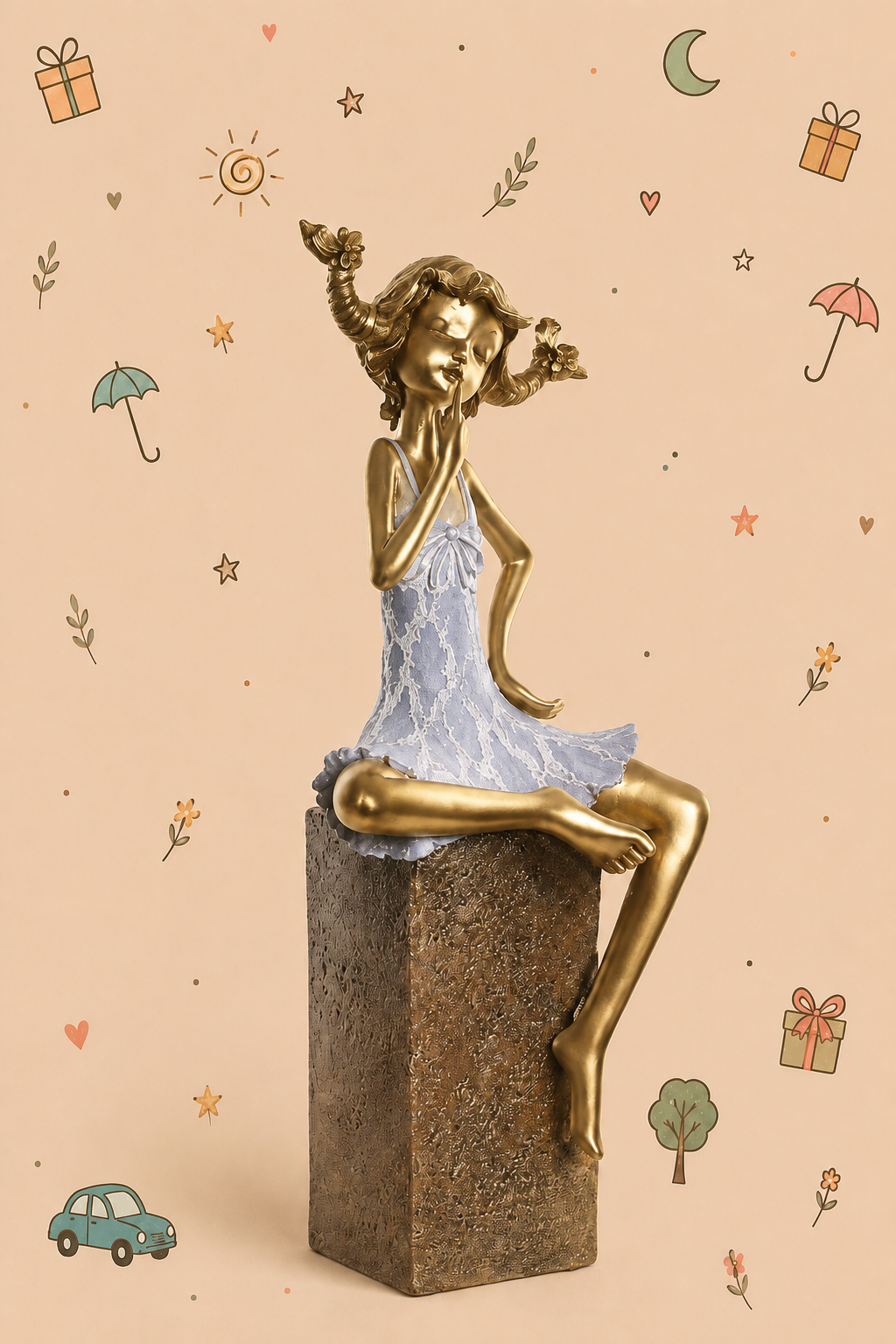 Escultura decorativa "Pippi Calzaslargas" – Símbolo de fuerza, libertad e imaginación | Disponible en 3 colores