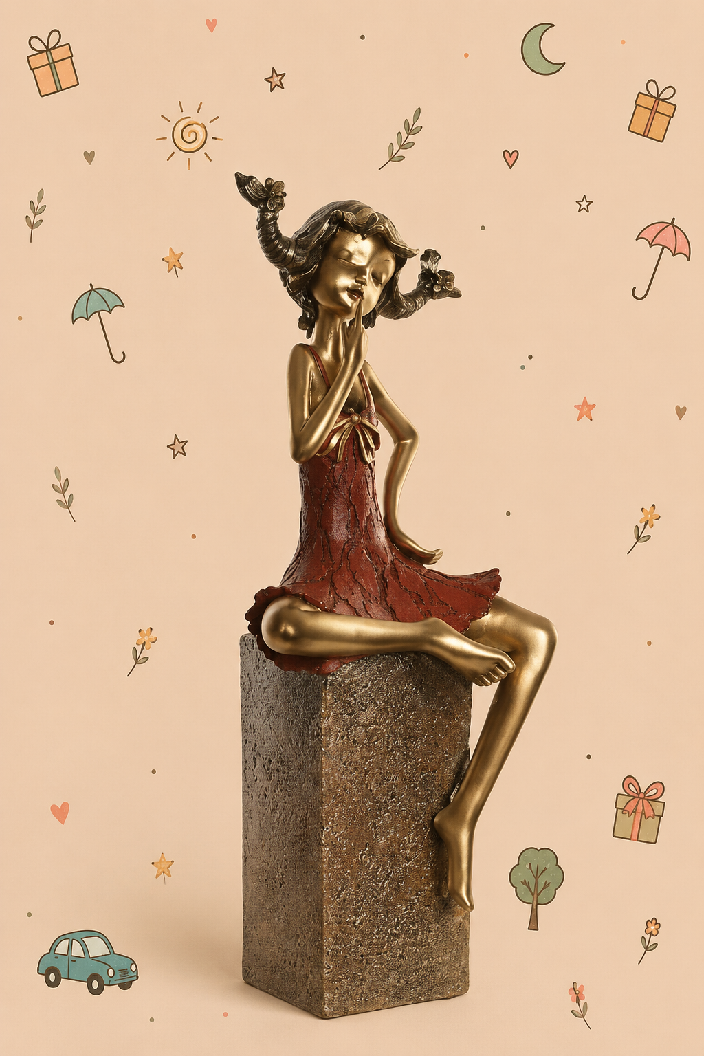 Escultura decorativa "Pippi Calzaslargas" – Símbolo de fuerza, libertad e imaginación | Disponible en 3 colores