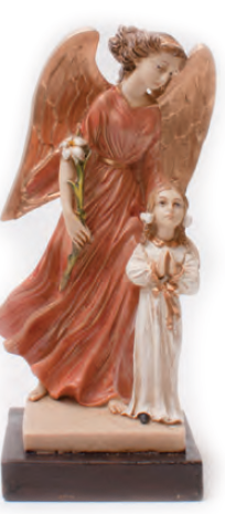 Anjo da Guarda com Menino ou Menina 22 cm | Pintado à Mão em Poliestireno Reciclado