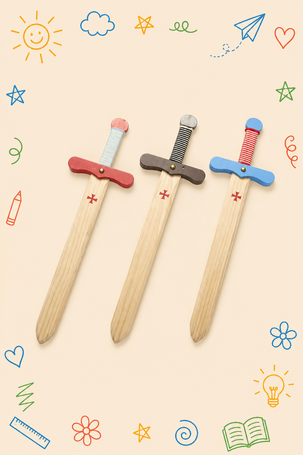 Kit Creativo Educativo - Medieval | Casco, Espada, Arco y Flechas | Guía práctica para que el adulto acompañe | Accesorios para dibujar y escribir