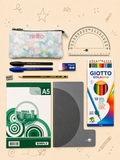 Kit Creativo Hábitos de Lectura - Cuento "¿Cuál es la cola? - Perros" - Con guía práctica para el adulto que acompaña + Estuche TOTTO, Cuaderno A5, Bloc A5, Lápices de Colores Giotto y Material de Escritura.