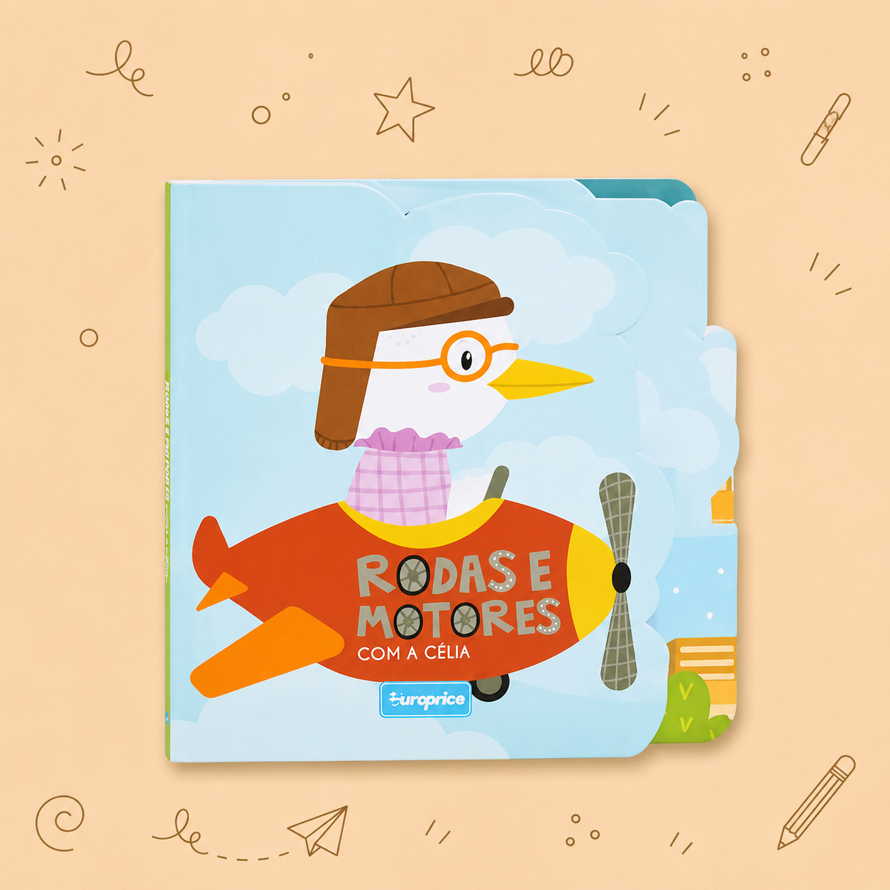 Kit Creativo Hábitos de Lectura - Cuento "Ruedas y Motores con Célia" - Con guía práctica para el adulto acompañante + Estuche TOTTO, Cuaderno A5, Bloc A5, Lápices de Colores Giotto y Material de Escritura.