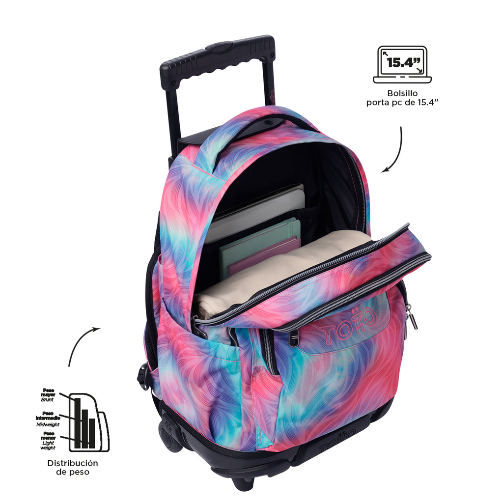 Set Escolar TOTTO - Trolley Renglones + Lonchera Pizarra + Estuche Agapec 9IZ