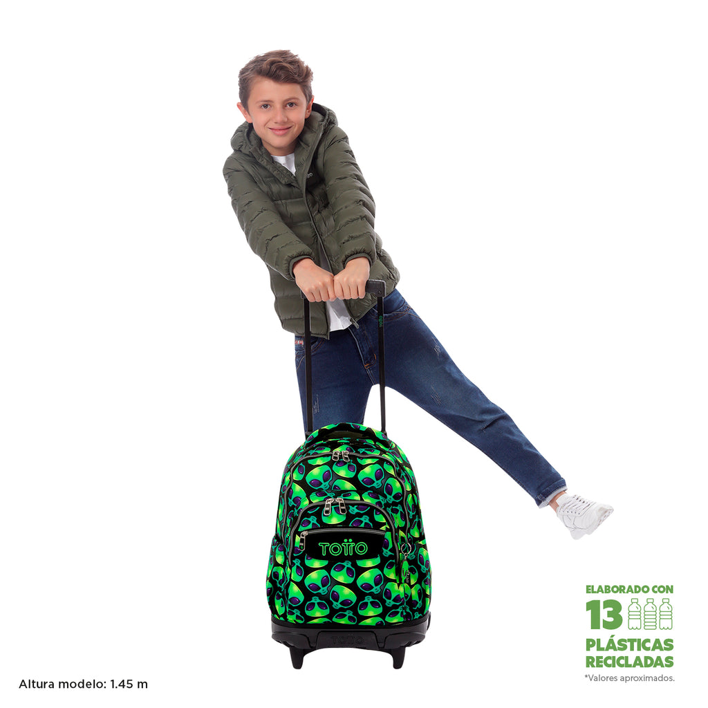 Conjunto Escolar TOTTO - Trolley Renglones + Lonchera Borrador + Estuche Tablero 6DS