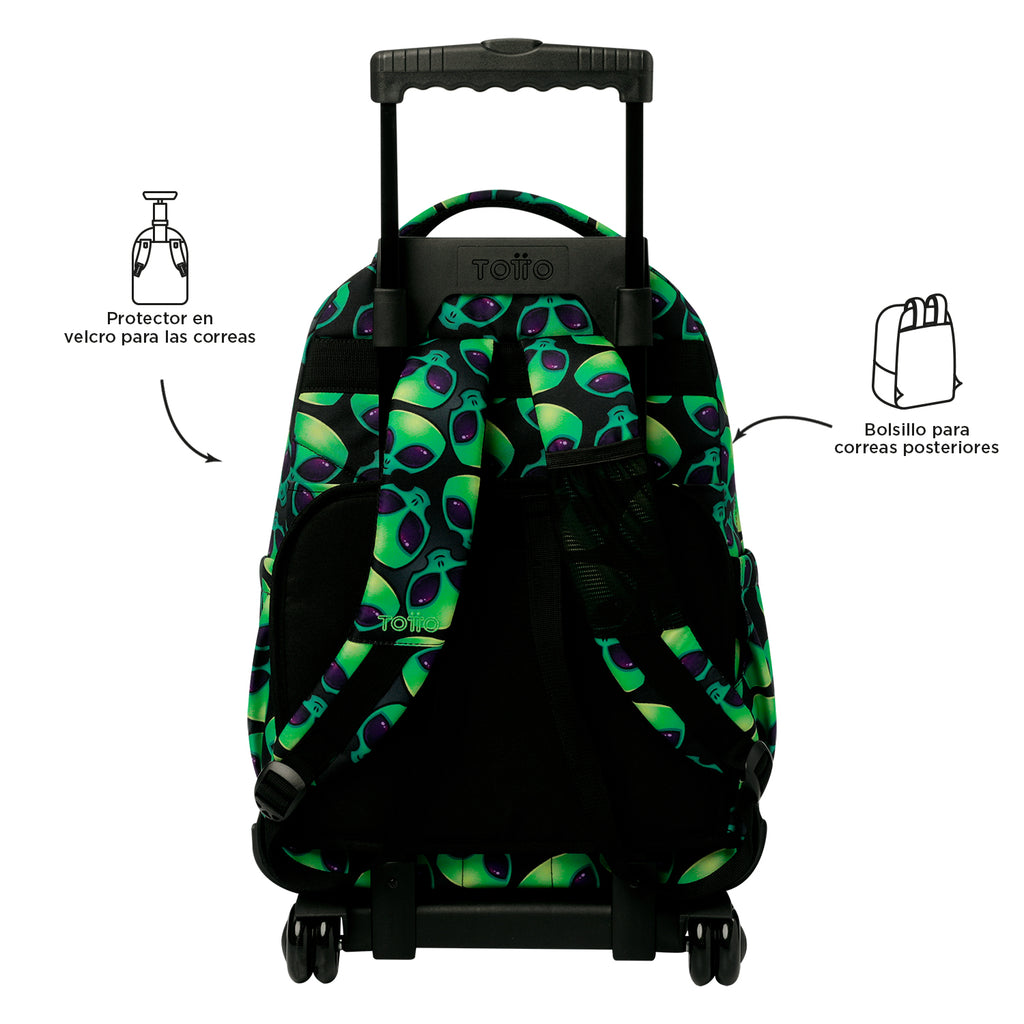 Conjunto Escolar TOTTO - Trolley Renglones + Lonchera Borrador + Estuche Tablero 6DS