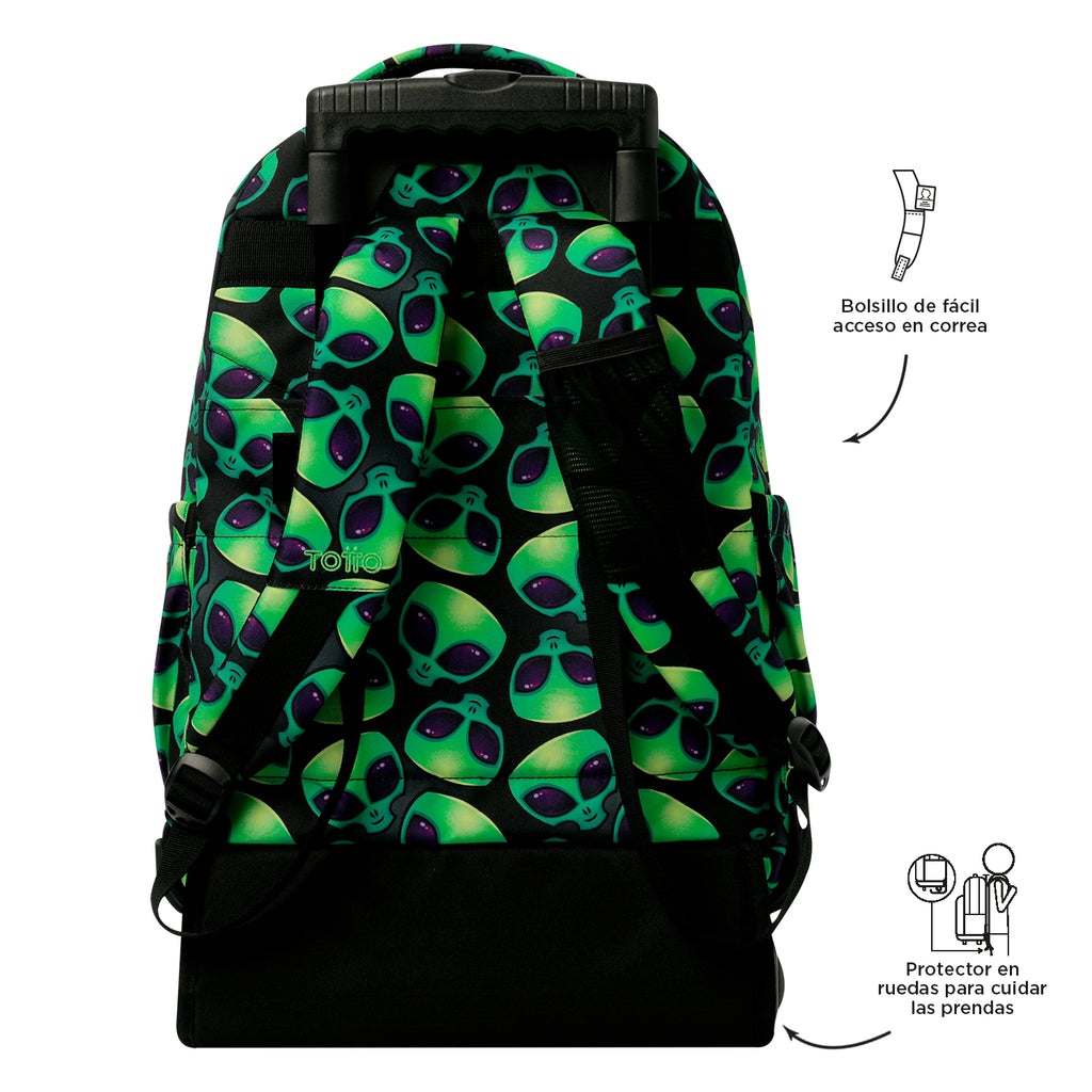 Conjunto Escolar TOTTO - Trolley Renglones + Lonchera Borrador + Estuche Tablero 6DS