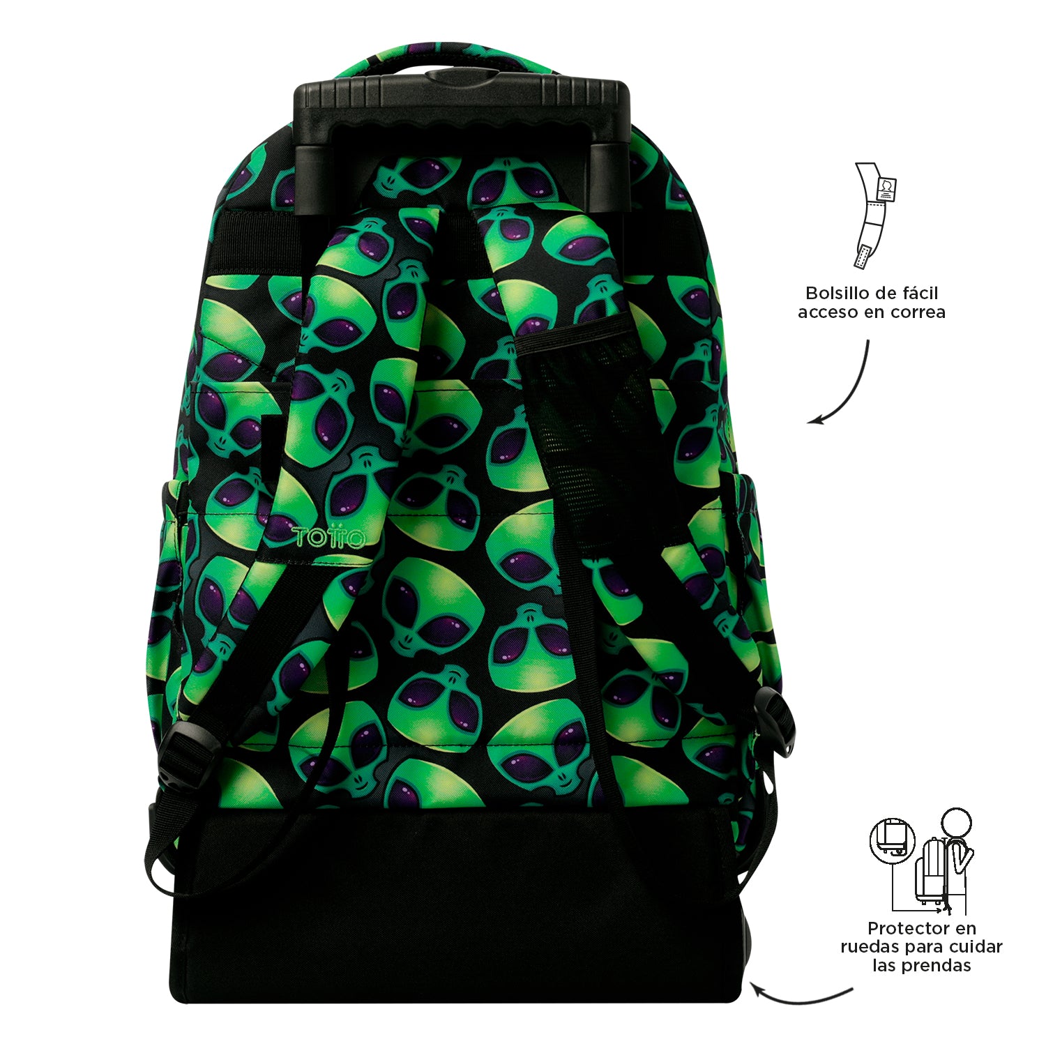 Conjunto Escolar TOTTO - Trolley Renglones + Lonchera Borrador + Estuche Tablero 6DS